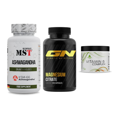 Stress & Balance: MST Ashwagandha + GN Magnesium + Peak Vitamin B – alle enthaltenen Artikel