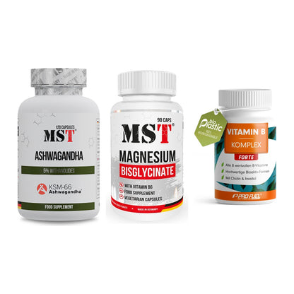 Stress & Balance: MST Ashwagandha + MST Magnesium + ProFuel Vitamin – alle enthaltenen Artikel