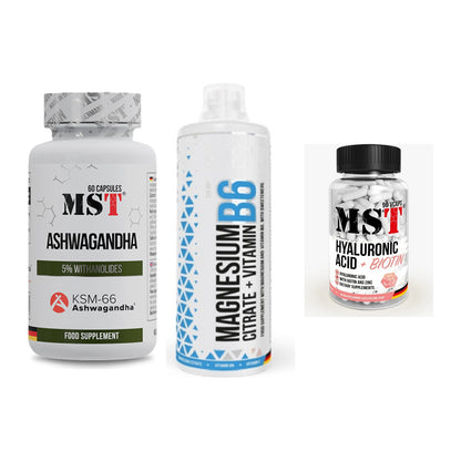 Stress & Balance: MST Ashwagandha + MST Magnesium + MST Hyaluronic – alle enthaltenen Artikel