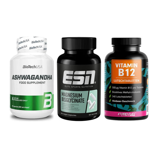 Stress & Balance: BioTech Ashwaga + ESN Magnesium + ProFuel Vitamin – alle enthaltenen Artikel
