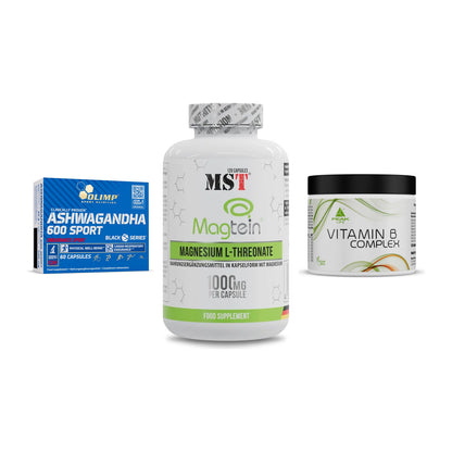 Stress & Balance: Olimp Ashwagand + MST Magnesium + Peak Vitamin B – alle enthaltenen Artikel