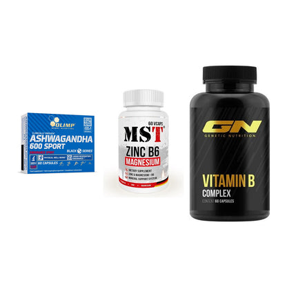 Stress & Balance: Olimp Ashwagand + MST Zinc + GN Vitamin – alle enthaltenen Artikel