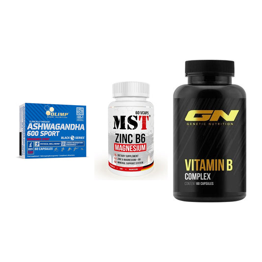Stress & Balance: Olimp Ashwagand + MST Zinc + GN Vitamin – alle enthaltenen Artikel