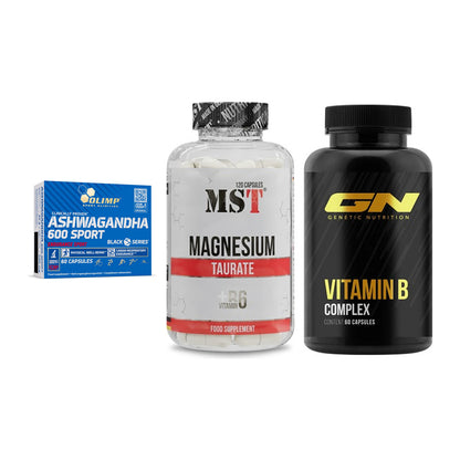 Stress & Balance: Olimp Ashwagand + MST Magnesium + GN Vitamin – alle enthaltenen Artikel