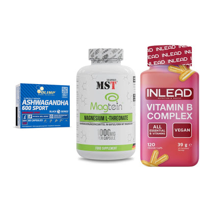 Stress & Balance: Olimp Ashwagand + MST Magnesium + INLEAD Vitamin – alle enthaltenen Artikel
