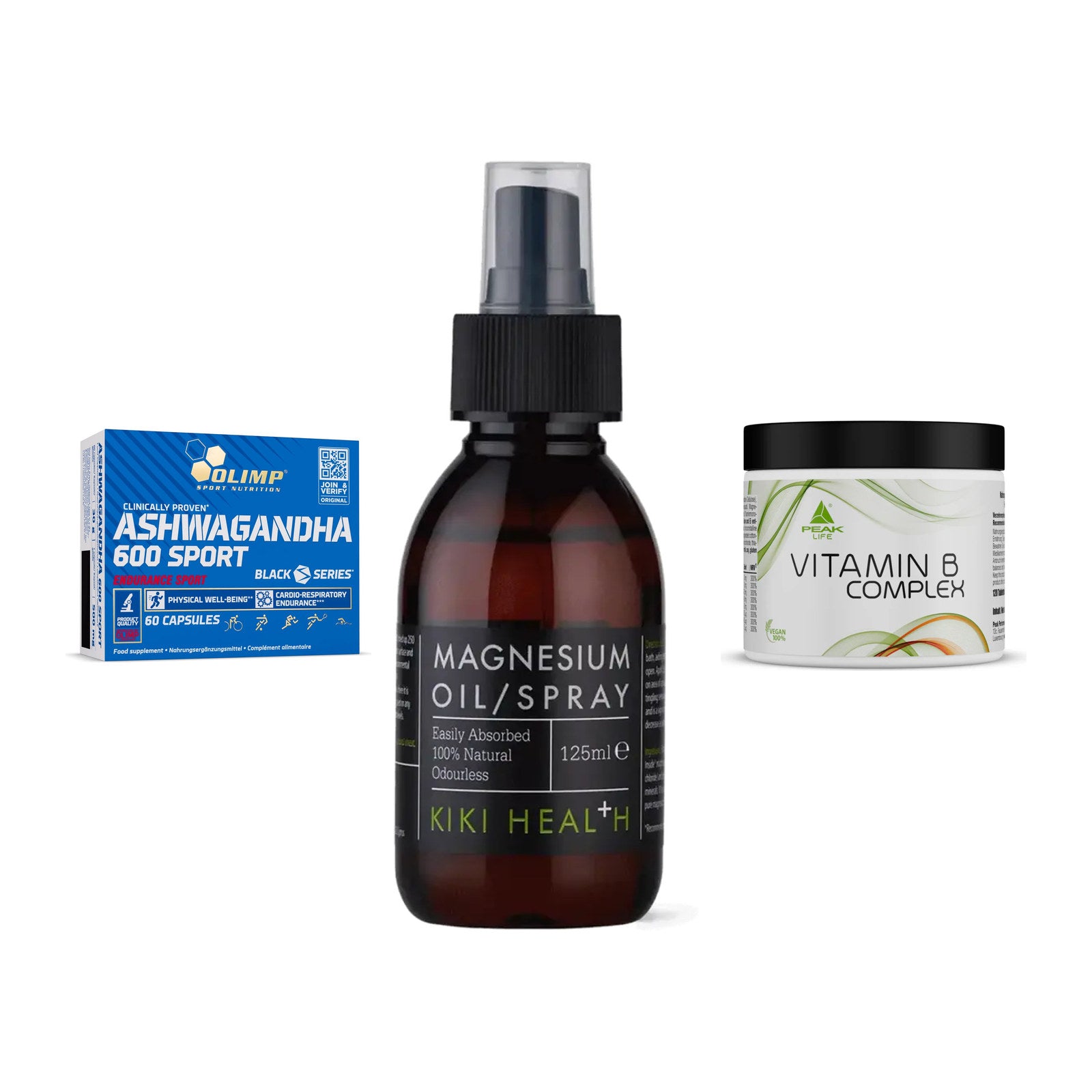 Stress & Balance: Olimp Ashwagand + KIKI Health + Peak Vitamin B – alle enthaltenen Artikel