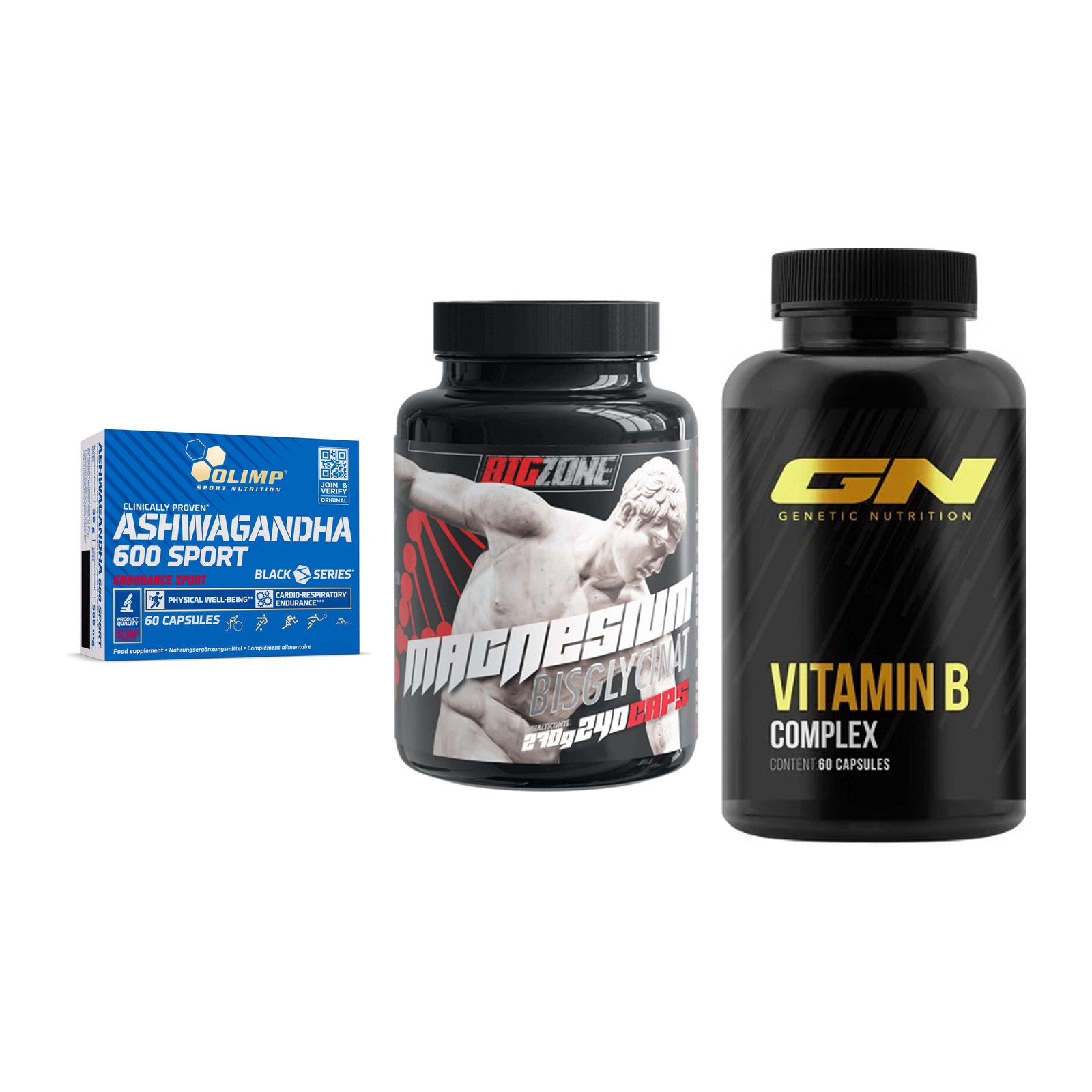 Stress & Balance: Olimp Ashwagand + Big Zone + GN Vitamin – alle enthaltenen Artikel