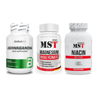 Stress & Balance: BioTech Ashwaga + MST Magnesium + MST Niacin – alle enthaltenen Artikel