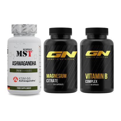 Stress & Balance: MST Ashwagandha + GN Magnesium + GN Vitamin – alle enthaltenen Artikel