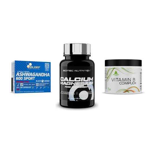 Stress & Balance: Olimp Ashwagand + Scitec Calcium + Peak Vitamin B – alle enthaltenen Artikel
