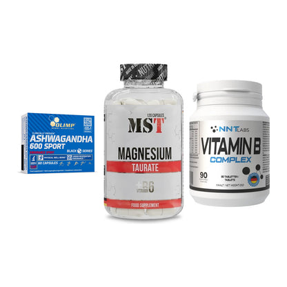 Stress & Balance: Olimp Ashwagand + MST Magnesium + NNT Vitamin B – alle enthaltenen Artikel