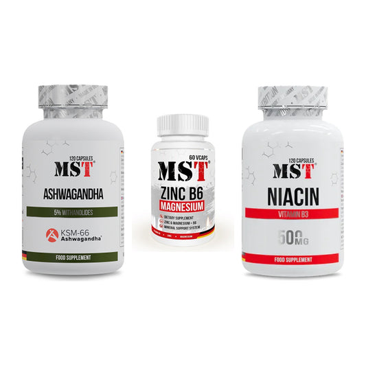 MST Stress & Balance: Ashwagandha + Zinc + Magnesi + Niacin – alle enthaltenen Artikel