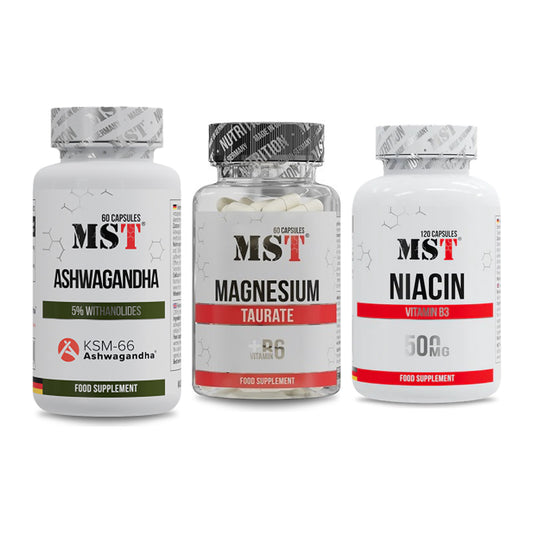Stress & Balance: MST Ashwagandha + MST Magnesium + MST Niacin – alle enthaltenen Artikel