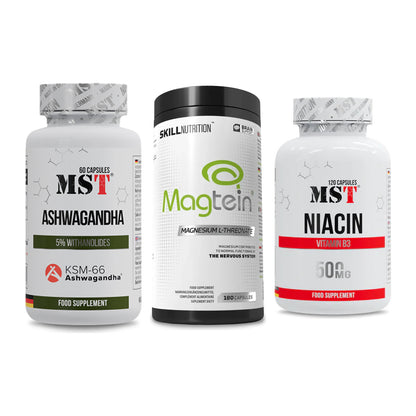 Stress & Balance: MST Ashwagandha + Skill Nutrition + MST Niacin – alle enthaltenen Artikel