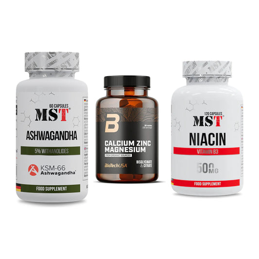 Stress & Balance: MST Ashwagandha + BioTech Calcium + MST Niacin – alle enthaltenen Artikel