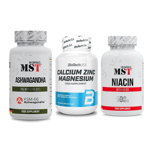 Stress & Balance: MST Ashwagandha + BioTech Calcium + MST Niacin – alle enthaltenen Artikel