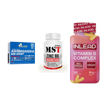 Stress & Balance: Olimp Ashwagand + MST Zinc + INLEAD Vitamin – alle enthaltenen Artikel