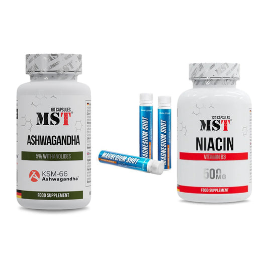Stress & Balance: MST Ashwagandha + Body Attack + MST Niacin – alle enthaltenen Artikel