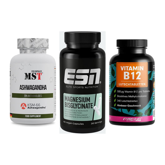 Stress & Balance: MST Ashwagandha + ESN Magnesium + ProFuel Vitamin – alle enthaltenen Artikel