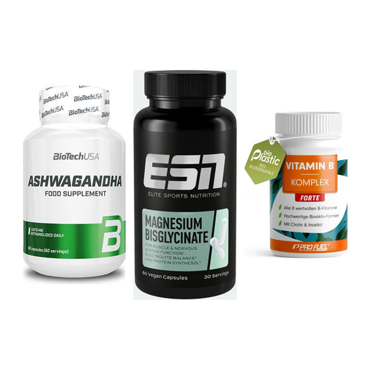 Stress & Balance: BioTech Ashwaga + ESN Magnesium + ProFuel Vitamin – alle enthaltenen Artikel
