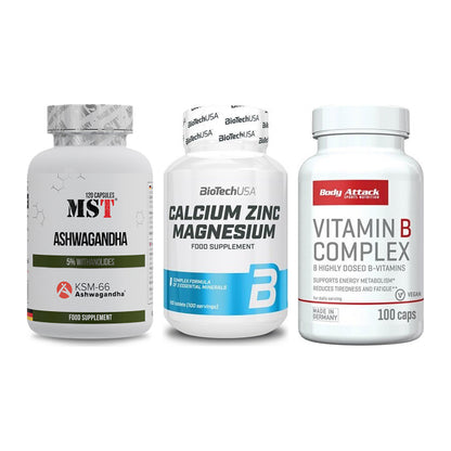 Stress & Balance: MST Ashwagandha + BioTech Calcium + Body Attack – alle enthaltenen Artikel