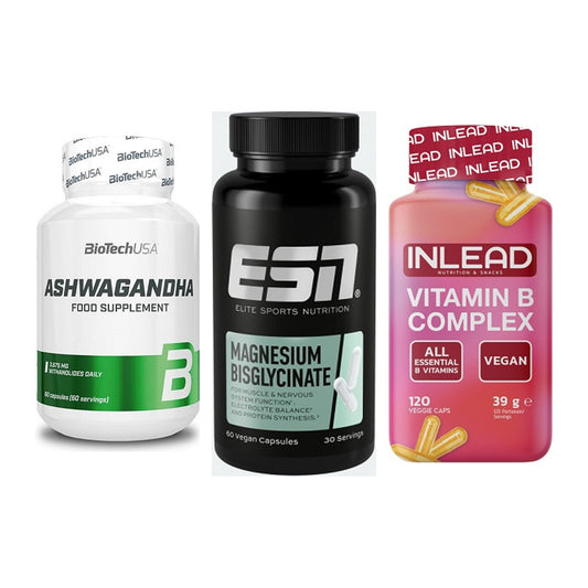 Stress & Balance: BioTech Ashwaga + ESN Magnesium + INLEAD Vitamin – alle enthaltenen Artikel