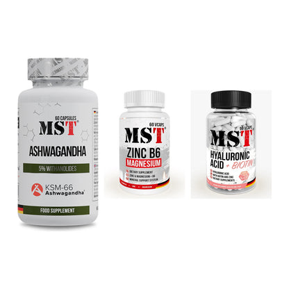 Stress & Balance: MST Ashwagandha + MST Zinc + MST Hyaluronic – alle enthaltenen Artikel