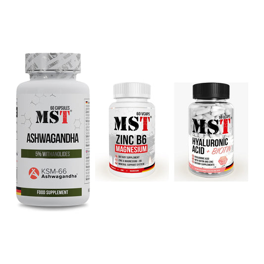 Stress & Balance: MST Ashwagandha + MST Zinc + MST Hyaluronic – alle enthaltenen Artikel