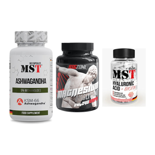 Stress & Balance: MST Ashwagandha + Big Zone + MST Hyaluronic – alle enthaltenen Artikel