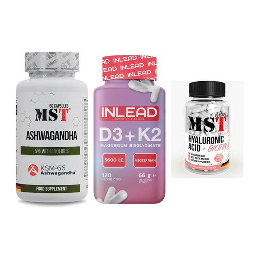 Stress & Balance: MST Ashwagandha + INLEAD Vitamin + MST Hyaluronic – alle enthaltenen Artikel