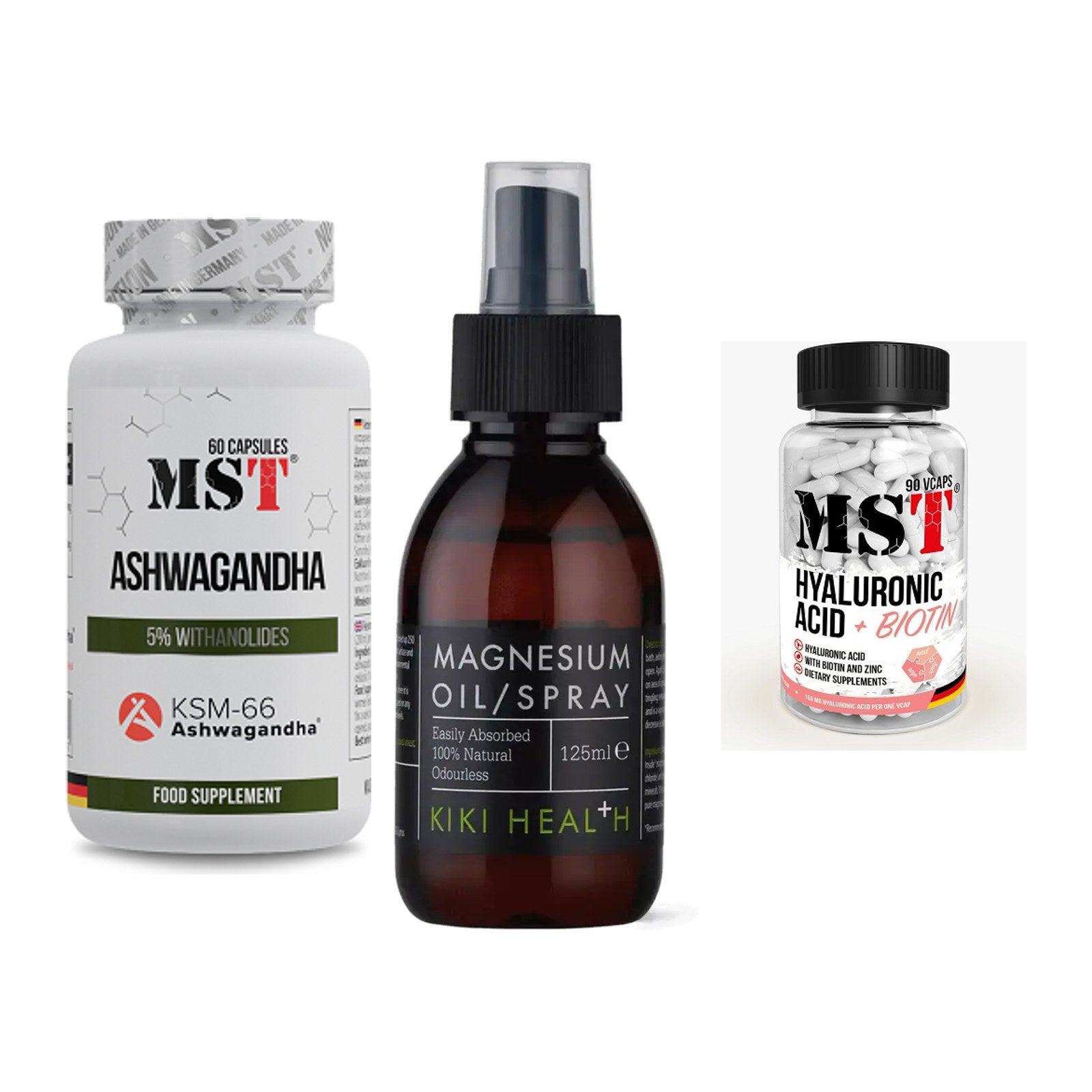 Stress & Balance: MST Ashwagandha + KIKI Health + MST Hyaluronic – alle enthaltenen Artikel