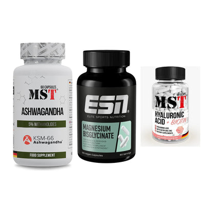 Stress & Balance: MST Ashwagandha + ESN Magnesium + MST Hyaluronic – alle enthaltenen Artikel