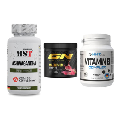 Stress & Balance: MST Ashwagandha + GN Magnesium + NNT Vitamin B – alle enthaltenen Artikel