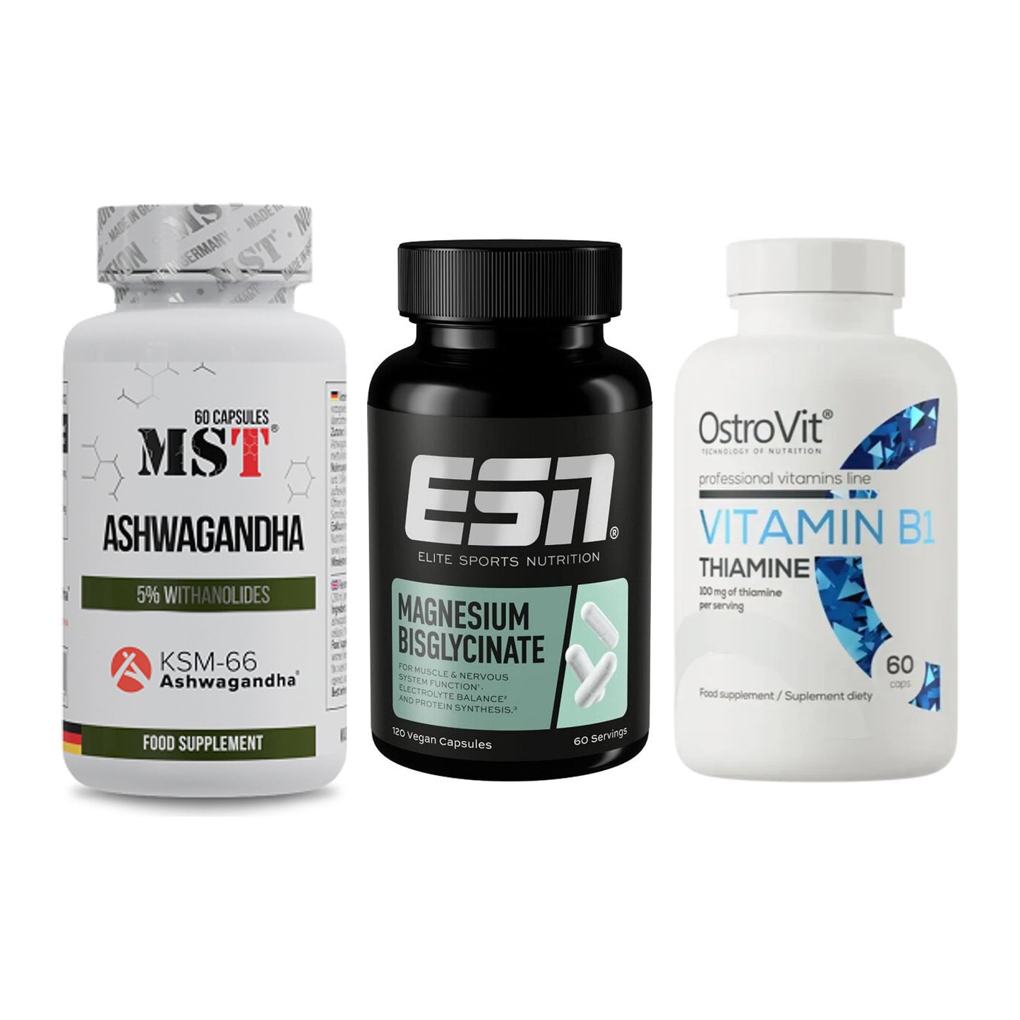 Stress & Balance: MST Ashwagandha + ESN Magnesium + Ostrovit – alle enthaltenen Artikel