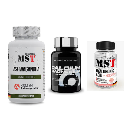 Stress & Balance: MST Ashwagandha + Scitec Calcium + MST Hyaluronic – alle enthaltenen Artikel