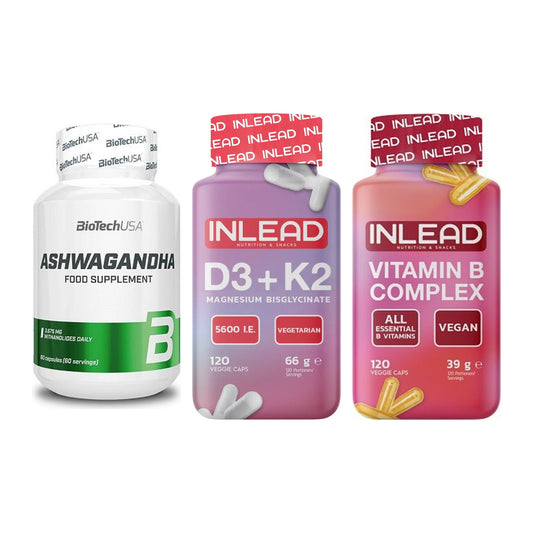 Stress & Balance: BioTech Ashwagandh + INLEAD Vitamin D3 + 1 weitere – alle enthaltenen Artikel