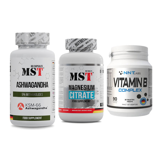 Stress & Balance: MST Ashwagandha + MST Magnesium + NNT Vitamin B – alle enthaltenen Artikel