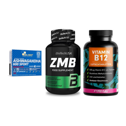 Stress & Balance: Olimp Ashwagand + BioTech ZMB + ProFuel Vitamin – alle enthaltenen Artikel