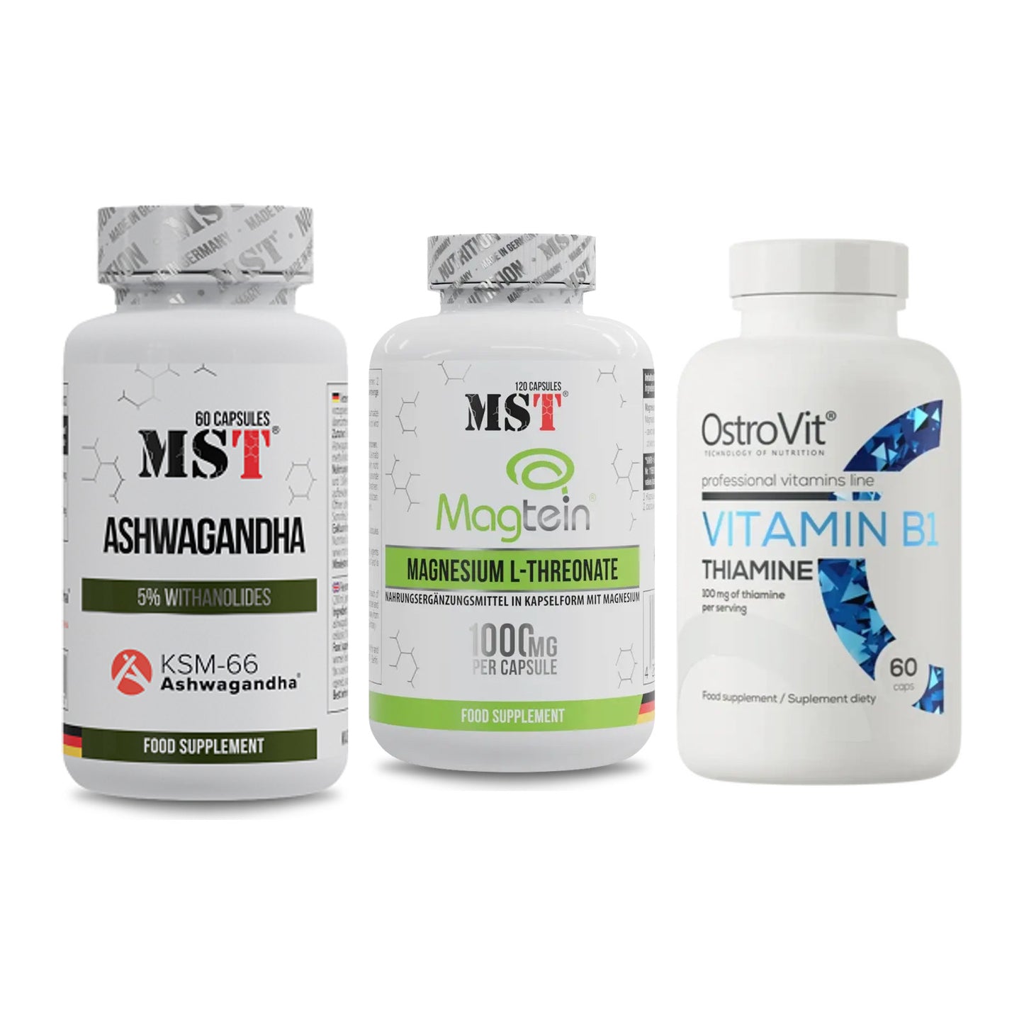 Stress & Balance: MST Ashwagandha + MST Magnesium + Ostrovit – alle enthaltenen Artikel