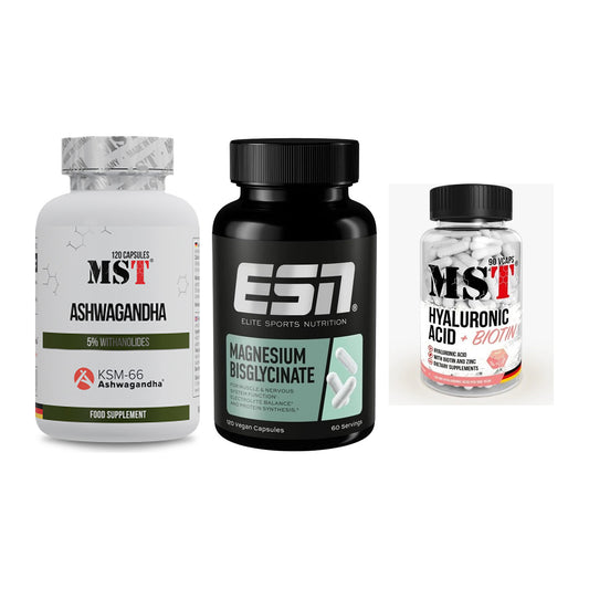 Stress & Balance: MST Ashwagandha + ESN Magnesium + MST Hyaluronic – alle enthaltenen Artikel