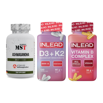 Stress & Balance: MST Ashwagandha + INLEAD Vitamin D3 + 1 weitere – alle enthaltenen Artikel