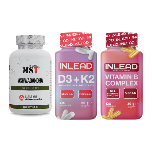 Stress & Balance: MST Ashwagandha + INLEAD Vitamin D3 + 1 weitere – alle enthaltenen Artikel