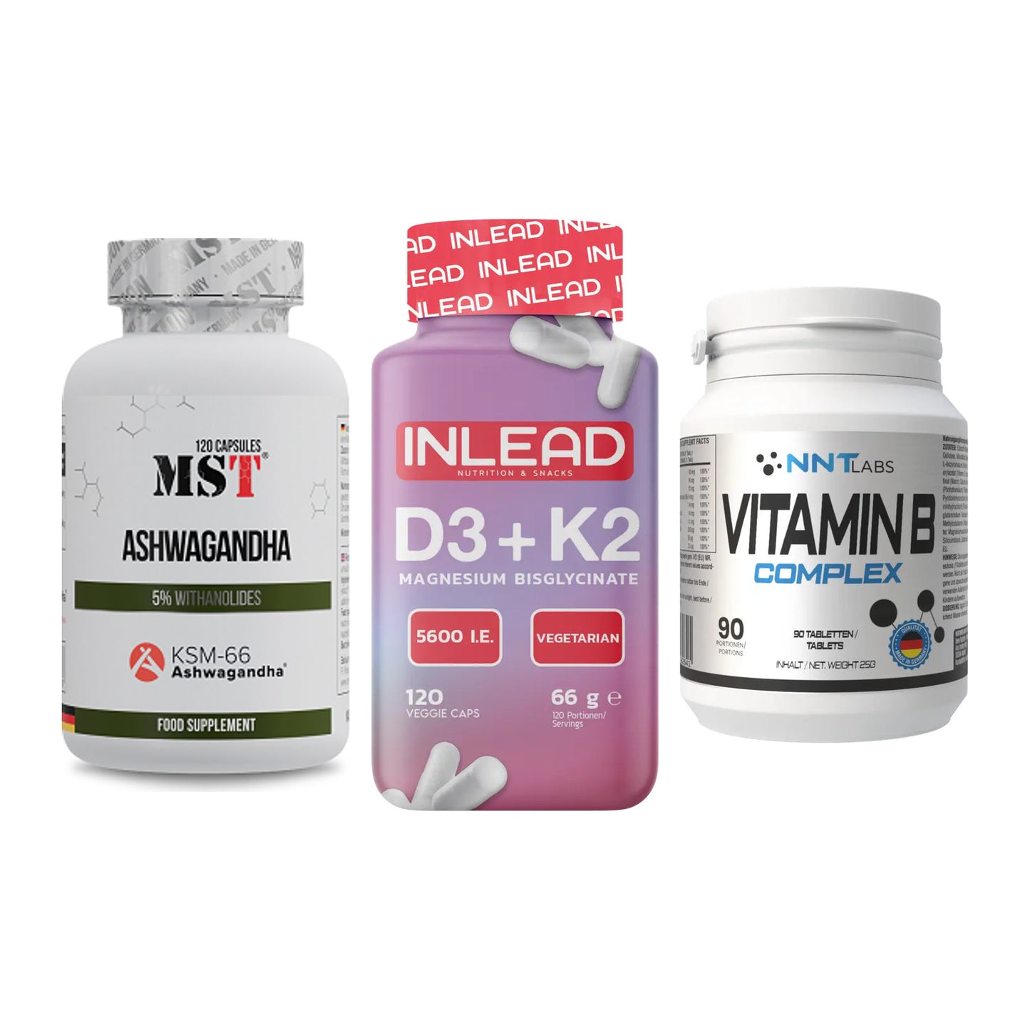Stress & Balance: MST Ashwagandha + INLEAD Vitamin + NNT Vitamin B – alle enthaltenen Artikel