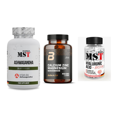 Stress & Balance: MST Ashwagandha + BioTech Calcium + MST Hyaluronic – alle enthaltenen Artikel
