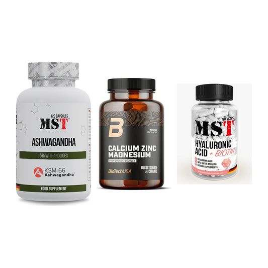Stress & Balance: MST Ashwagandha + BioTech Calcium + MST Hyaluronic – alle enthaltenen Artikel