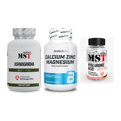 Stress & Balance: MST Ashwagandha + BioTech Calcium + MST Hyaluronic – alle enthaltenen Artikel