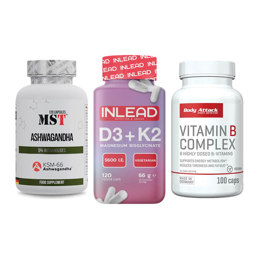 Stress & Balance: MST Ashwagandha + INLEAD Vitamin + Body Attack – alle enthaltenen Artikel