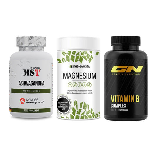 Stress & Balance: MST Ashwagandha + Sinob Magnesium + GN Vitamin – alle enthaltenen Artikel