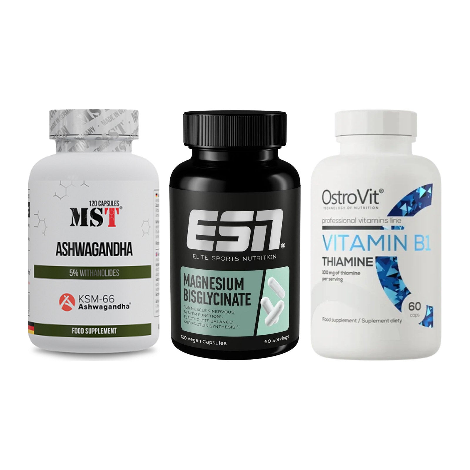 Stress & Balance: MST Ashwagandha + ESN Magnesium + Ostrovit – alle enthaltenen Artikel