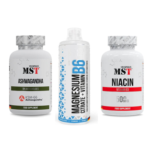 Stress & Balance: MST Ashwagandha + MST Magnesium + MST Niacin – alle enthaltenen Artikel